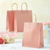 Blue Panda 15-Pack of Pink Glossy Medium Paper Gift Bags with Handles 8x4x10 Inches for Wedding Receptions, Baby Showers, Birthday - 3 of 4