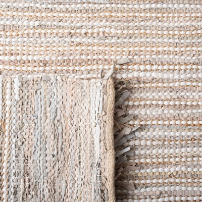 Beige and Multicolor Handmade Cowhide Area Rug, 2' x 3'