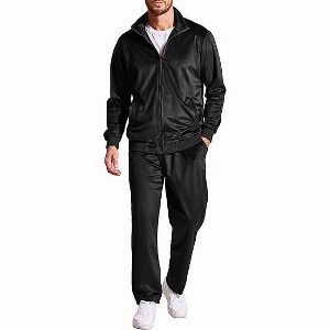 COOFANDY Mens 2 Piece Velour Tracksuit Full Zip Jackets Pants Velvet Jogging Suits Sweatsuit Set S-XXL - 1 of 4