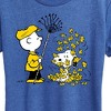 Women's - Peanuts - Charlie Brown Snoopy Fall Leaves Short Sleeve Graphic T-Shirt - 2 of 4