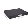 Bigso Sven Fiberboard Classic Hinged Document Box - File Organizer for Paperwork - Document Storage Box with Hinged Lid - Dark Grey - 3 of 4