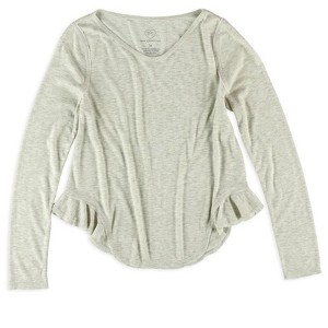 Aeropostale Girls Ribbed Flutter-Hem Basic T-Shirt - 1 of 1
