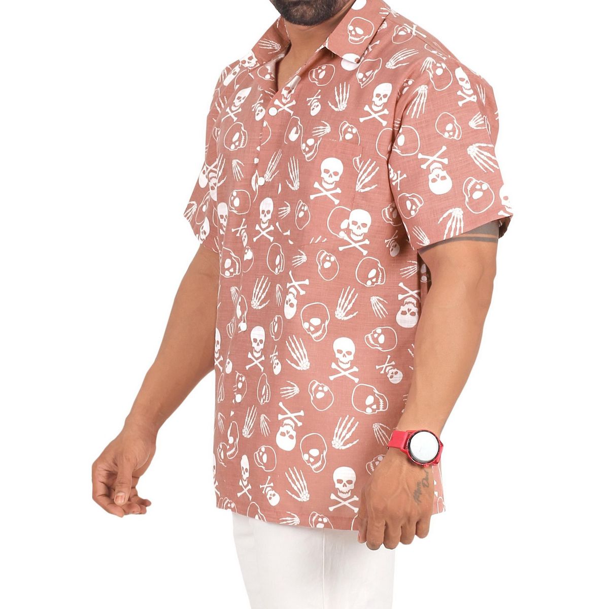 LA LEELA Men's Halloween Costumes Hawaiian Short Sleeve Button Down Shirt Mens Shirt Holiday Party Shirts for Men - thumbnail 3
