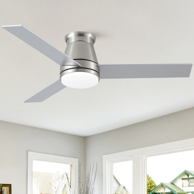 48"Wx48"D 3-speed Gray Fan With 3-Color Led Light,Indoor Ceiling Fan With Remote Control And 3 Blades -The Pop Home