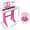 Pink Piano Keyboard Musical Piano with Microphone and Stool, Birthday Gift - 3 of 4