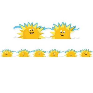 Eureka Growth Mindset Sun & Clouds Deco Trim Extra Wide Die-Cut, 37 Feet (Pack of 6) - 1 of 1