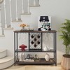 Tangkula Industrial Liquor Bar Cart Rolling Kitchen Serving Cart w/ Rack Glass Holder - 2 of 4
