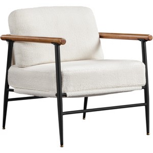 Yaheetech Mid-century Accent Chair Reading Chair for Living Room, Bedroom Ivory - 1 of 4
