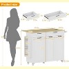Rolling Kitchen Island Cart with Trash Can Storage, Drop Leaf & Power Outlet, Spice Rack, Knife Mobile Island Table for Kitchen - 2 of 4
