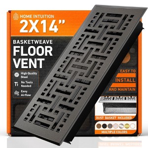 Basketweave Floor Register Vent with Mesh Cover Trap - 1 of 4