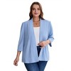 Clearlove Womens Plus Size Cardigan Casual 3/4 Sleeve Waffle Knit Duster Open Front Tops - 2 of 4