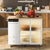 Whisen Modern Drop Leaf Kitchen Island with Adjustable Shelf and 2 Drawers - 2 of 4
