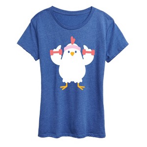Women's - Instant Message - Workout Chicken Short Sleeve Graphic T-Shirt - 1 of 4