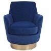 CAVINAS Swivel Barrel Chair with Gold Base,360° Rotating Accent Chair,Reading Chairs for Living Room & Bedroom,300LB Capacity - 4 of 4