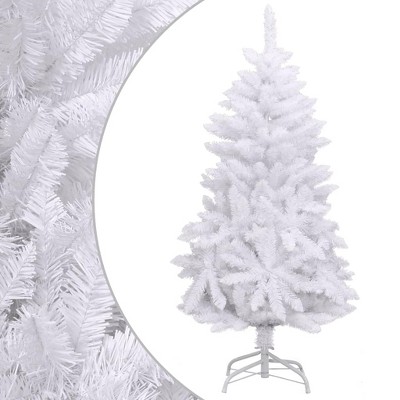 vidaXL Artificial Hinged Christmas Tree 59.1"- Lifelike White Xmas Tree with Stand, Easy Assembly