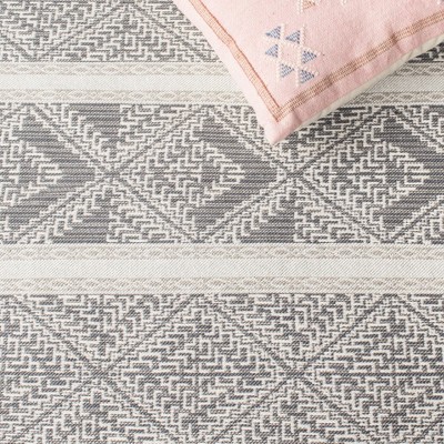 Elegant Grey Synthetic 8' x 10' Handwoven Flatweave Rug