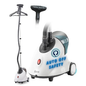 SALAV Smart Automatic Shut-Off Performance Garment Steamer with Wheels and Descaler Maintenance Packet White - 1 of 4