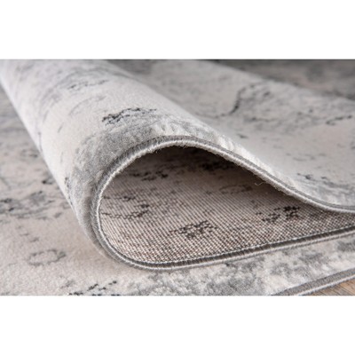 Blue Synthetic Reversible Medallion Runner Rug