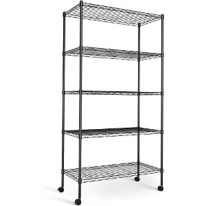 FONTOI Storage Racks, 5-Tier Shelving Unit with Adjustable Leveling Feet, Wire Storage Racks for Entrance Office Kitchen, Sliver, 29.13"*61.02"*14.17" - 1 of 4