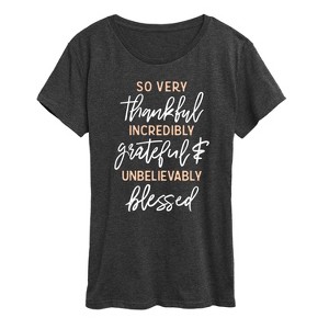 Women's - Instant Message - So Very Thankful Short Sleeve Graphic T-Shirt - 1 of 4