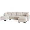 XIZZI 4-Piece Chenille Sofa Set with Large Chaise & Ottoman - Modern Sectional Sofa in White/Beige/Gray/Black, with Round/Square/Sloped Armrest - 3 of 4