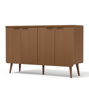 ChicFurnit Decorative Storage Cabinet Modern Design with Gold Handles for Stylish Dining Room Organization, Walnut, 47.2"*13.8"*30" - 1 of 4