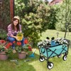 RISOKEYS Outdoor Collapsible Wagon Cart with 3-Piece Waterproof Liners and All-Terrain 360° Wheels,Foldable Utility Cart for Beach,Camping - 2 of 4