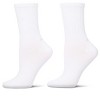 Memoi Women's 2 Pair Pack Thin Ribbed Crew Socks White-White 9-11 - 2 of 4