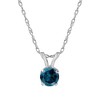 Pompeii3 3/4ct Blue Diamond Solitaire 14K White Gold Pendant - 2 of 4