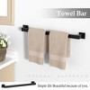 Itopfox Matte Black Bathroom Accessories Set, Stainless Steel Towel Racks & Hooks, Wall Mounted Hardware for Bathroom, Kitchen, Laundry Room - 3 of 4