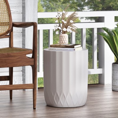 VYNXARIA Modern Design outdoor Patio end table£¬White