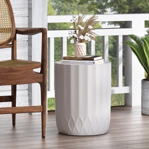 VYNXARIA Modern Design outdoor Patio end table£¬White - 1 of 4
