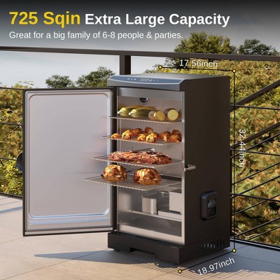 East Oak 30-Inch Black Electric Smoker with Digital Control and 4 Racks