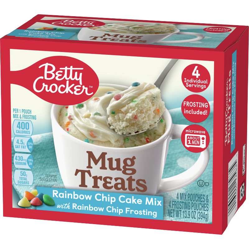 Betty Crocker Mug Treats Rainbow Chip Cake Mix - 4ct/13.9oz, 4 of 12