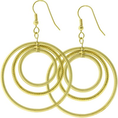Slickblue Golden Illusion Hoop Earrings for Women, 18k Rose Gold Plated, Large Hoop, Hook Back Fashion Jewelry
