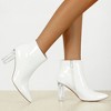 Allegra K Women's Clear Heel Pointy Toe Size Zip Chunky Heels Ankle Boots - 2 of 4
