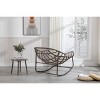 Gulches Oversized Outdoor Rattan Rocking Chair  White Egg Chair with Thick Velvet Cushions for Porch Patio - 4 of 4