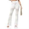 Wikineon Womens Beach Cover Up Pants Boho Crochet Knit High Waist Drawstring Sheer Hollow Swim Pant Swimwear - 3 of 4