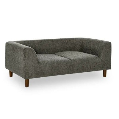 Pet sofa with backrest and armrests, modern rectangular pet sofa suitable Dark grey