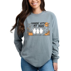 Simply Sage Market Hangin' With My Boos Garment Dyed Long Sleeve - 1 of 4