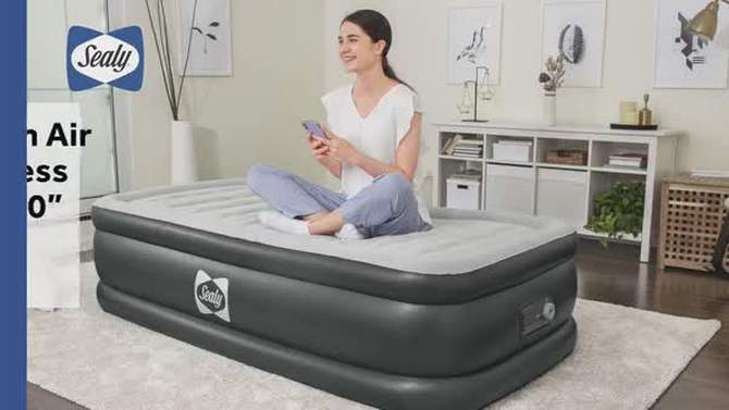 Sealy Tritech Inflatable Indoor or Outdoor Air Mattress Bed 20" Airbed with Built-In AC Pump, Storage Bag, and Repair Patch, 2 of 8, play video