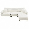 YOOCOZZ Chenille Sectional Sofa with Moveable Ottoman and Two-tone Adjustable Metal Legs - 2 of 4