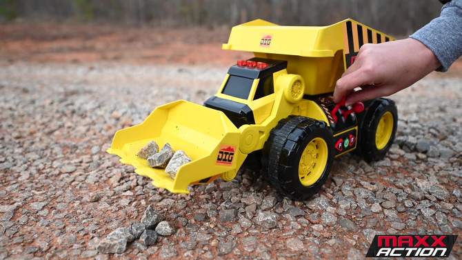 Maxx Action 2-N-1 Dig Rig Dump Truck and Front End Loader Toy Vehicle, 2 of 13, play video