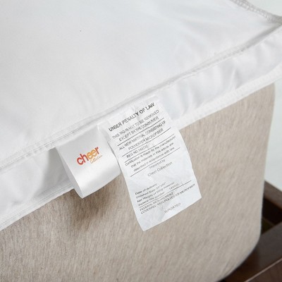 Queen White Down Alternative Mattress Topper with Anchor Bands
