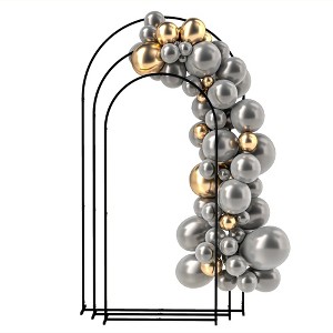Aghana Digitals Gold Metal Arch Backdrop Stands (3-Pack: 7/6.5/6 ft) - Stable Wedding Party Decor - 1 of 4