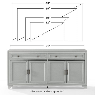Tara Distressed Gray 61'' MDF Wood Sideboard