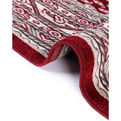 Modern Oriental Geometric 10' x 13' Red Indoor Area Rug