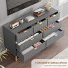Dresser for Bedroom, 53.5" Wide Dresser Organizer, 6 & 7 Drawer with Golden Metal Handle and Legs, Modern Chest of Drawers for Closet - 4 of 4