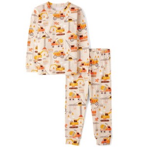 The Children's Place Baby Boys Long Sleeve Construction Vehicle Snug Fit Cotton Pajamas - 1 of 3