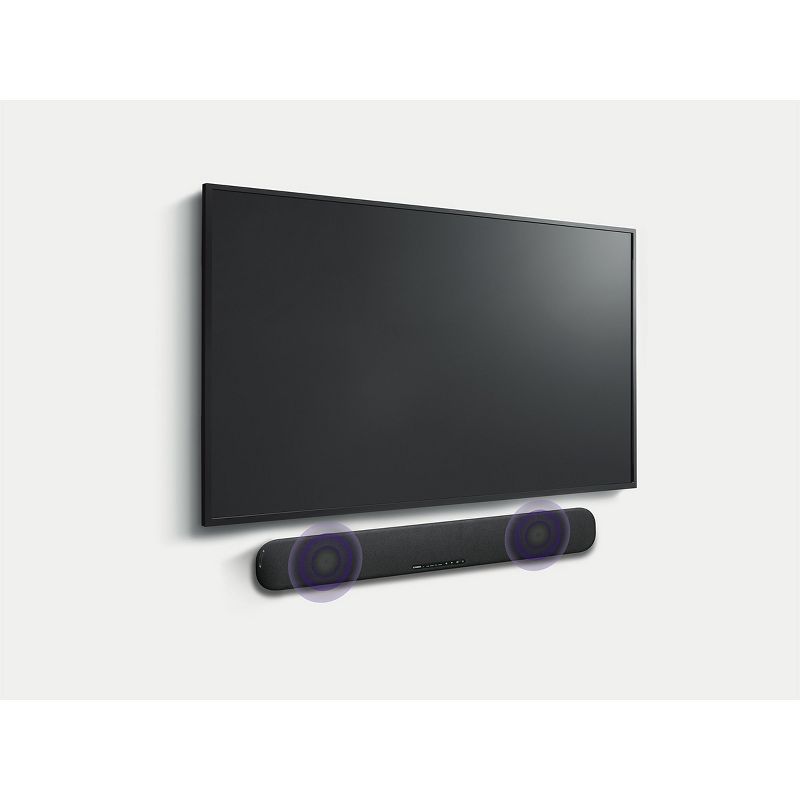 Yamaha SR-B20ABL Sound Bar with Dual Built-In Subwoofers with 8K-10K 48Gbps HDMI Cable - 2.46 ft. (.75m), 4 of 13